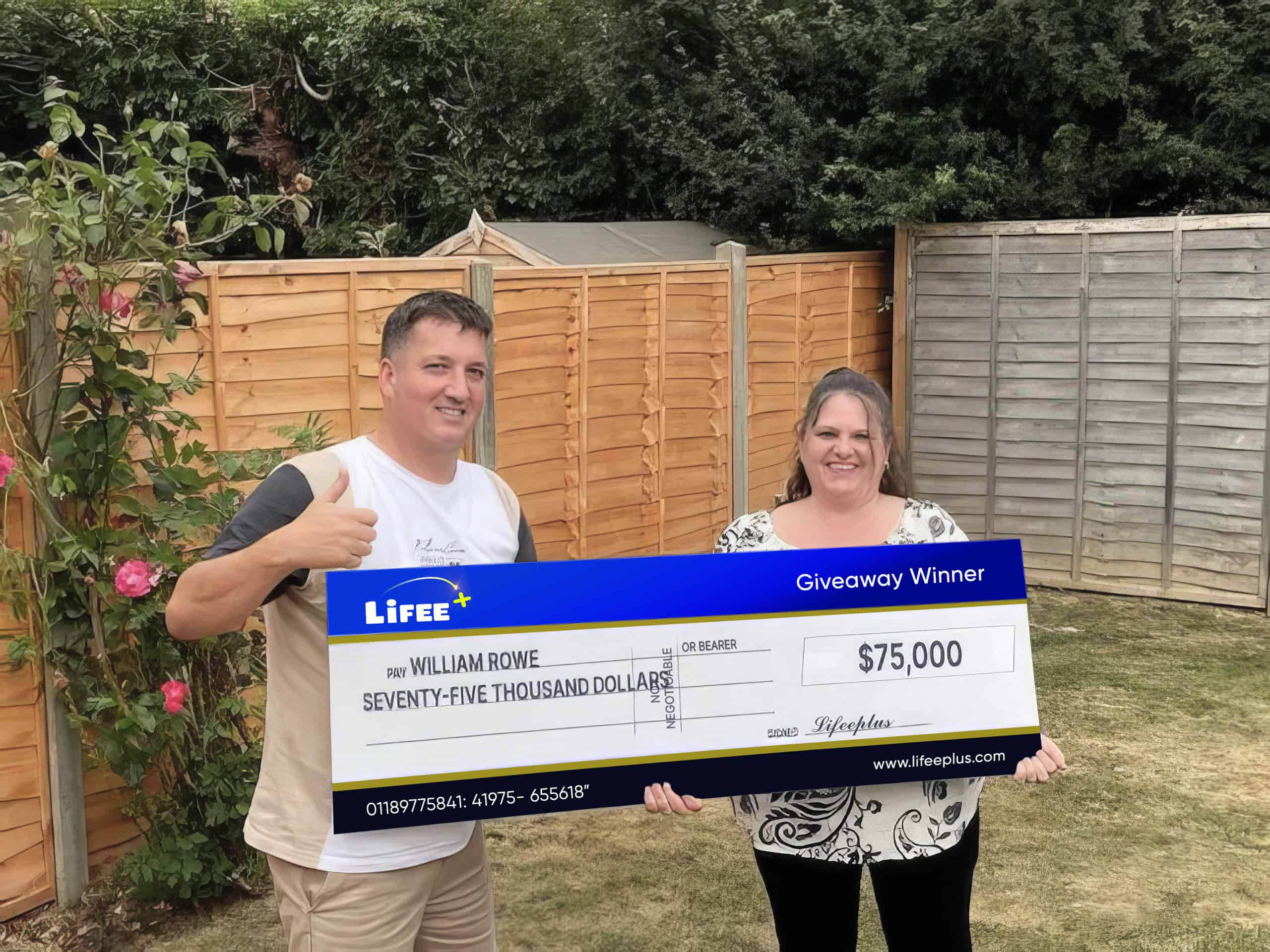 Lifee Giveaway Winner William Rowe 75000 Lifee Rewards Club